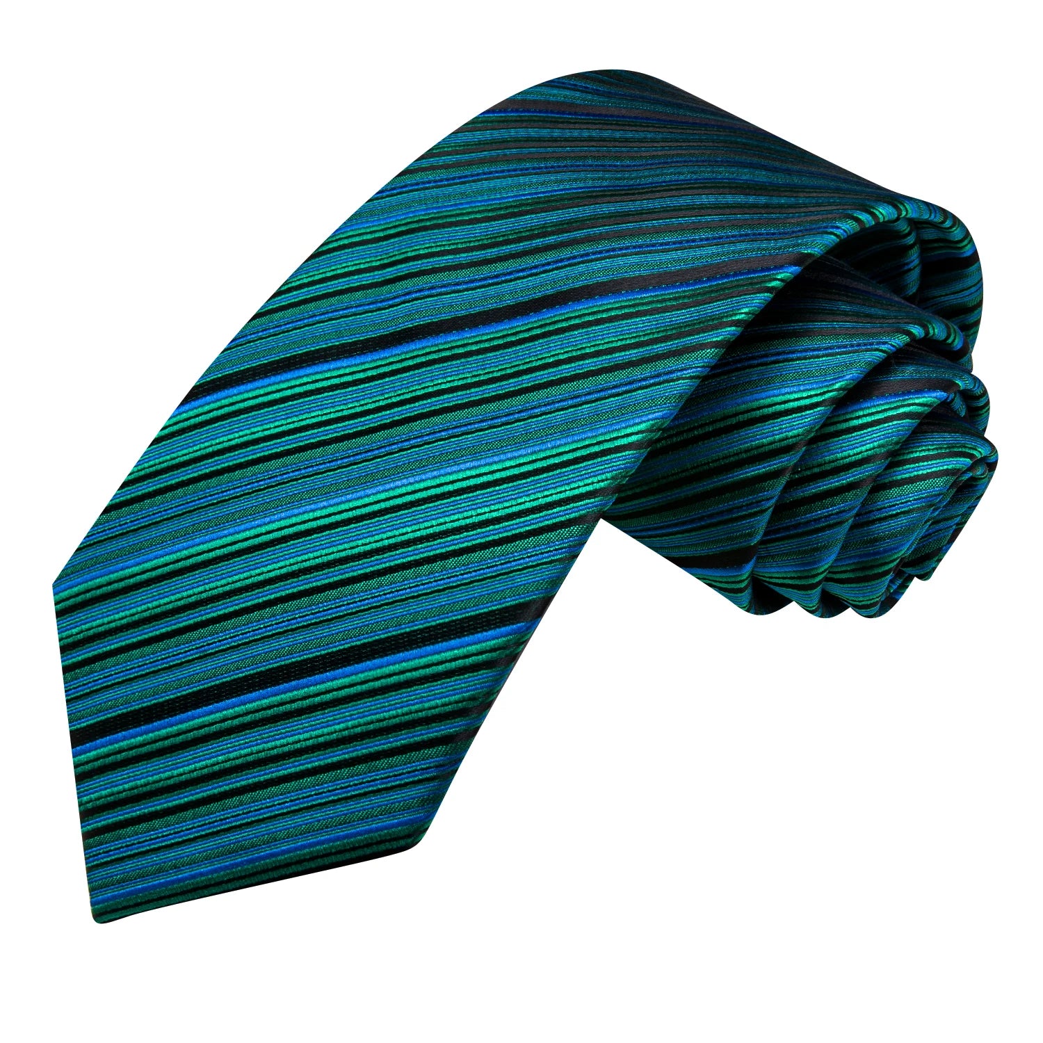 Hi-Tie Burgundy Blue Striped Men Elegant Necktie Handkerchief Cufflinks 3PCS Set Fashion Classic Silk Luxury Tie for Man Qme