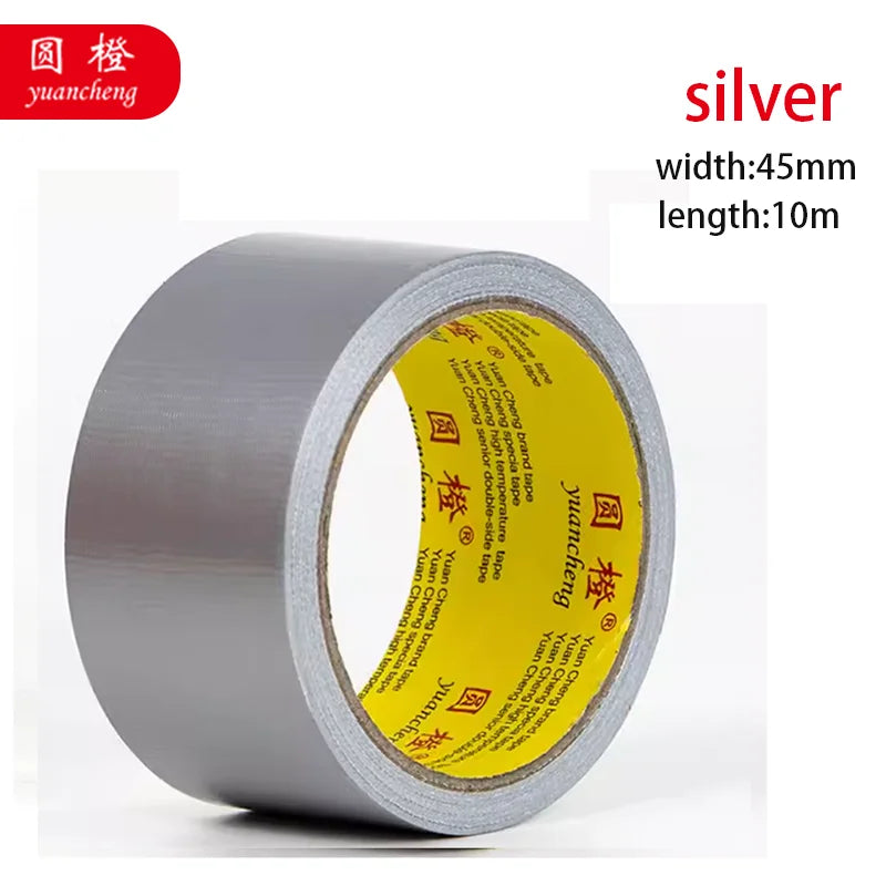 1 Roll Adhesive Fabric Duct Tape Heavy Duty, Carpet Waterproof Tape, Black Tape Decorative, Automotive Fabric Tape 10 Meter Qme silver 10M 45mm
