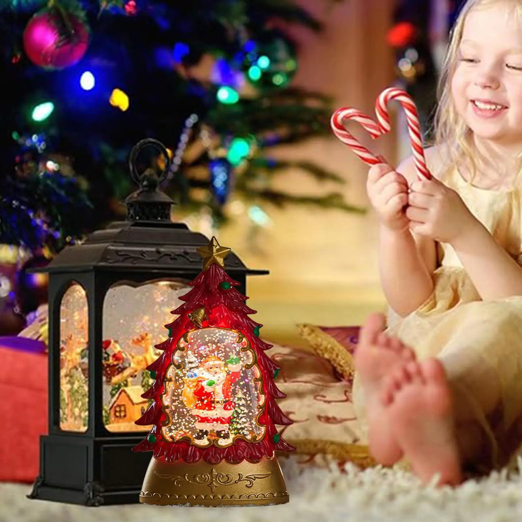 Christmas Snow Globes Glowing Globe Decoration Battery-operated Qme