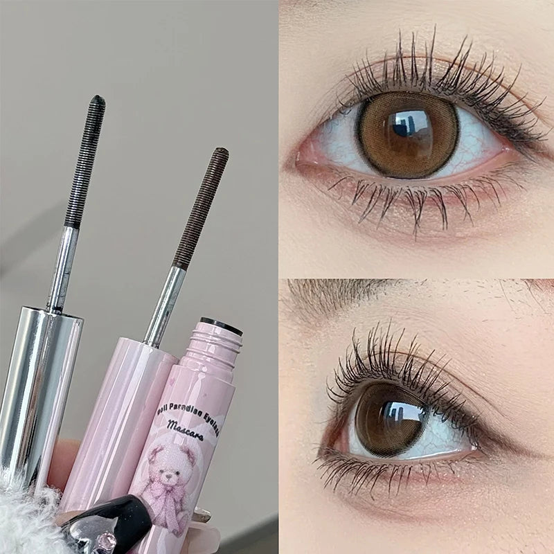 Silk Fiber Lashes Mascara with Metal Brush Head Long Lasting Curling Eyelash Extensions 4D Quick Dry Lengthening Eye Makeup Tool Qme