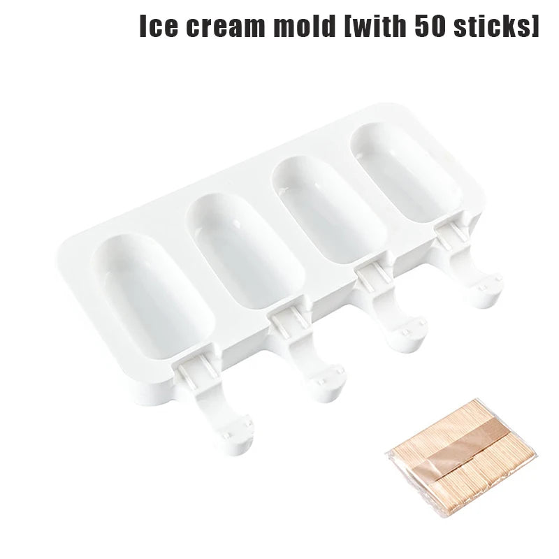 1 2 Ice Cream Popsicles Mould Food Grade Silicone Heart Fruit Qme A4