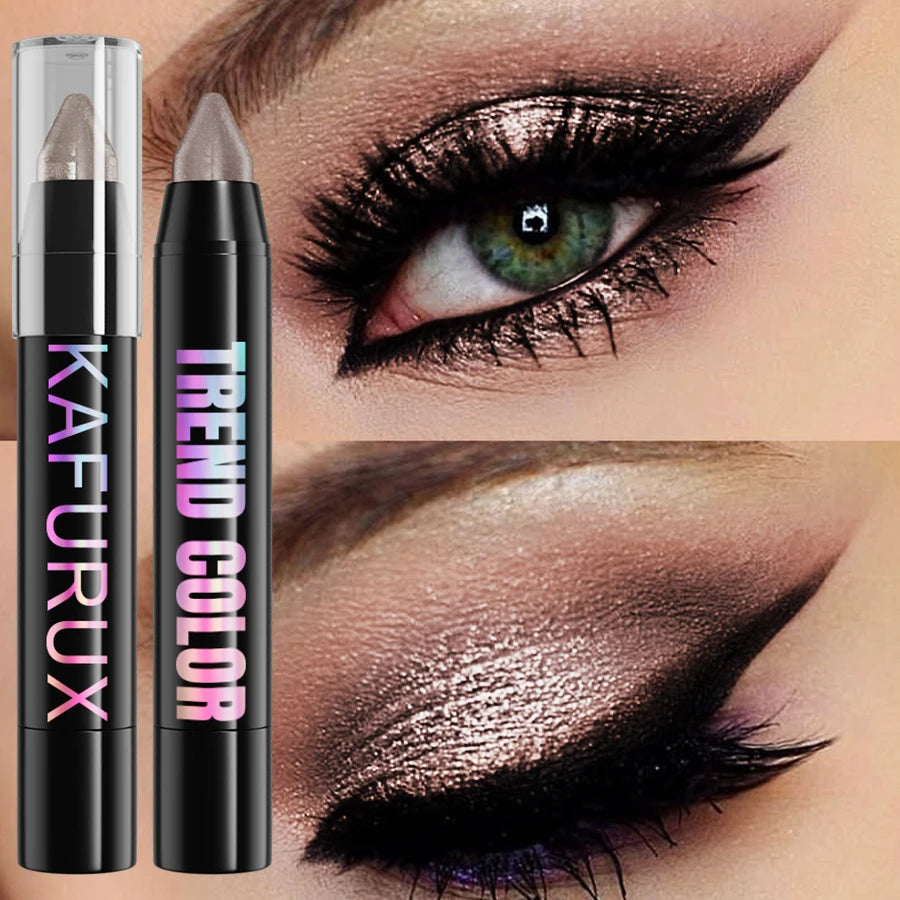 Metallic Glitter Eyeshadow Pencil Waterproof Pearlescent Nude Eye Qme