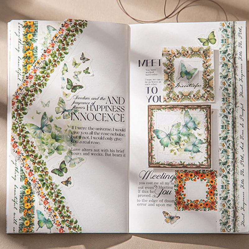 Border Decor Sticker Book, Great for Vintage Scene Collage. Various Elements for Free Creation, Fits Multiple Journal Styles Qme