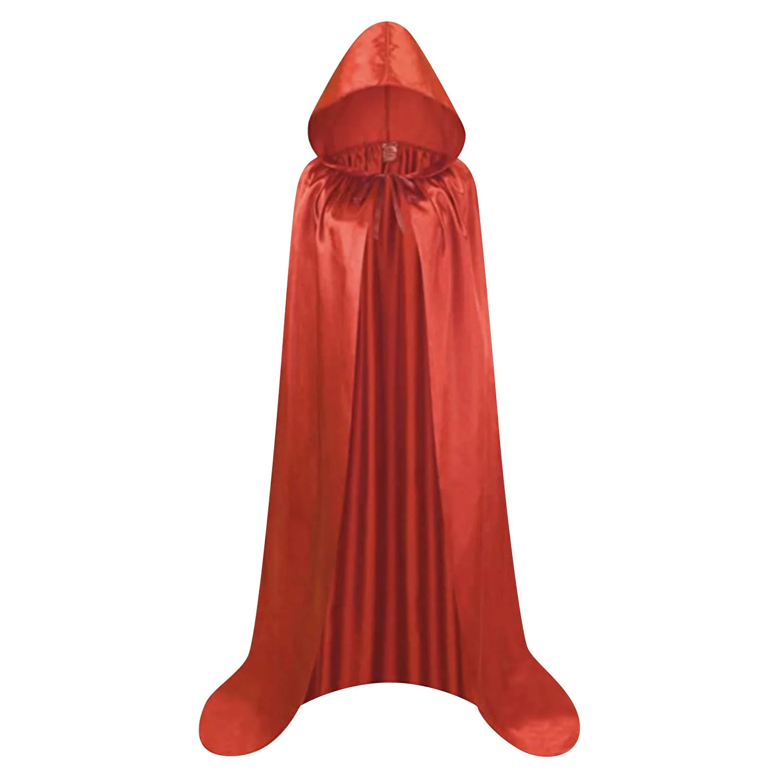 Medieval Wizard Vampire Solid Color Cloak Cosplay Costume Witch Hooded Cloak Carnival Party Dress Up Cape for Adult and Kid Qme Red 110