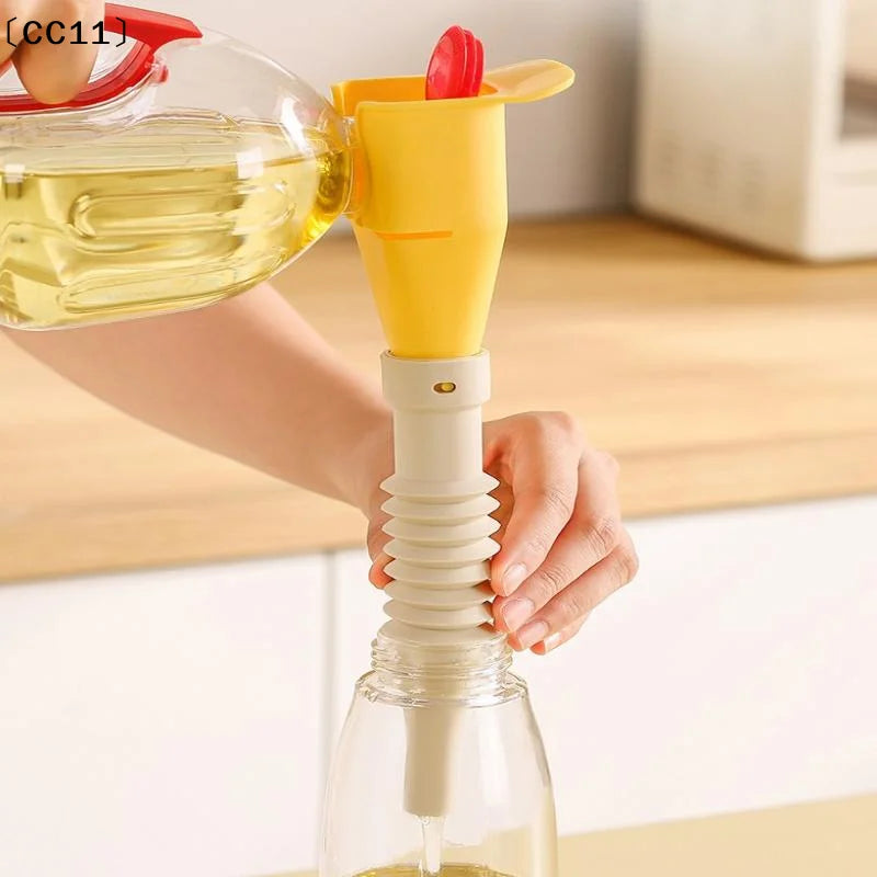 Plastic Refueling Funnel Portable Folding Telescopic Hose Bayonet Qme
