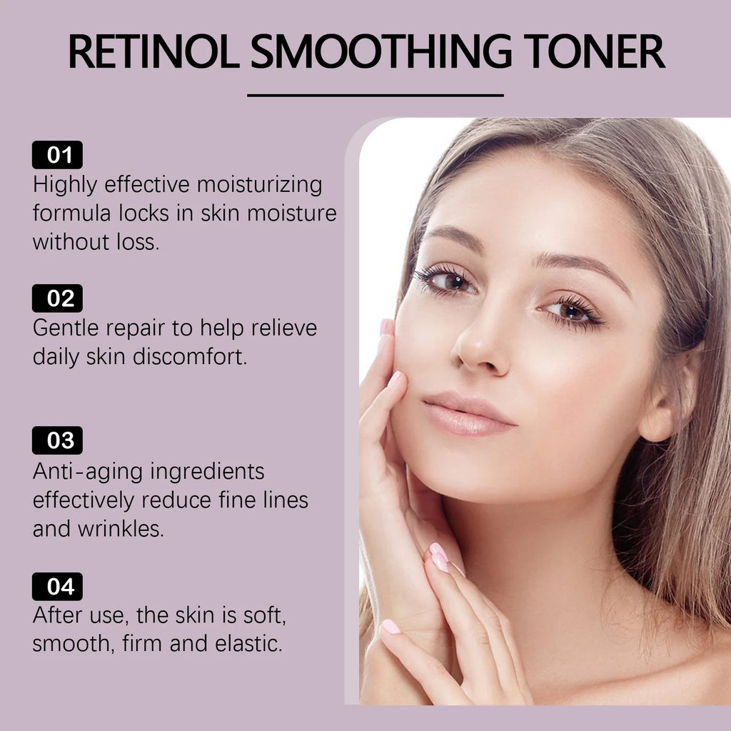 100ml Retinol Hydrating Toner Firming Lifting Fade Fine Lines Improves Dullness Brightening Smoothing Deep Nourishing Skin Care Qme