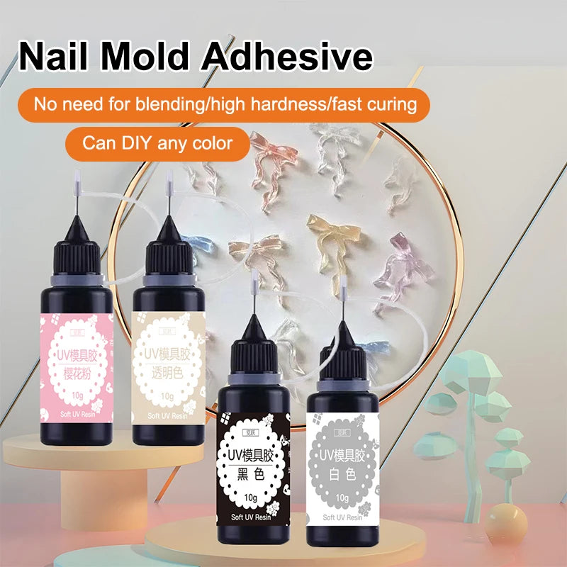 Carved Gel Nail Mold UV Crystal Glue Translucent 3D Acrylic Tool Qme