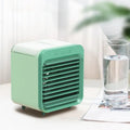 Portable USB Chargeable Mini 3 Gear Air Conditioner Cooler Fan Air Conditioner Air Cooling Office Desktop Fan Parts Qme Lake Water Green