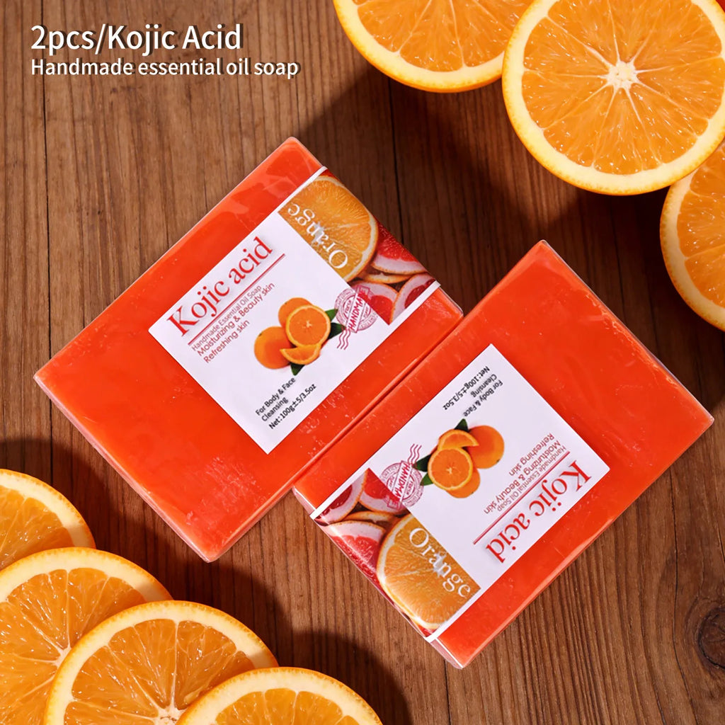 Kojic Acid Sweet Orange Handmade Essential Oil Soap Gently Cleanses Qme 200g