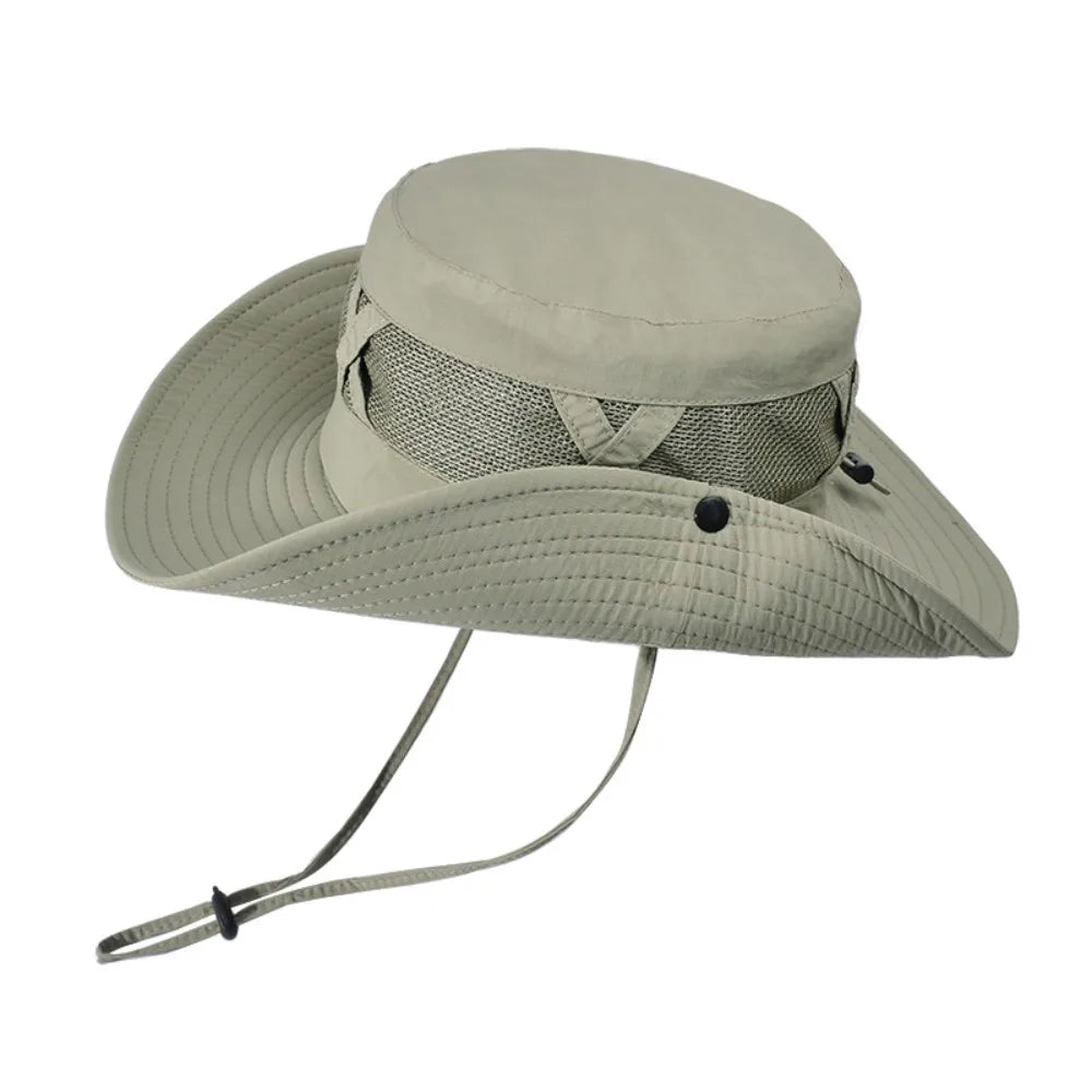 Creative Nylon Mesh Fisherman's Hat Quick-dry Waterproof Portable Hiking Cap Sunscreen Soft Folding Bucket Hat Man Woman Qme Light Green