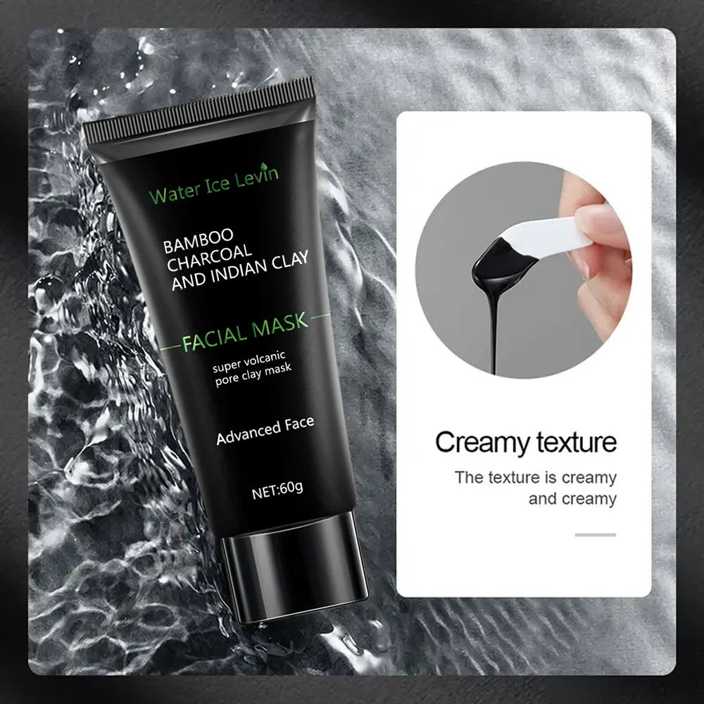 Bamboo Charcoal Black Mask, Deeply Moisturizing, Deep Cleansing and Oil Control, Absorbs Dirt, Bids Farewell to Rough Skin, Makes Skin More Delicate, Anti-Stretch Mask, Suitable for Both Men and Women Qme