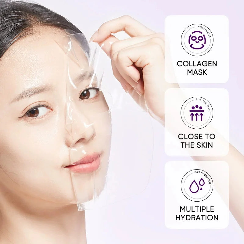 Deep Collagen Faded Wrinkle Facial Mask Reduce Fine Lines Firm Skin Moisturizing Brightening Smooth Skin Care Korean Cosmetics Qme