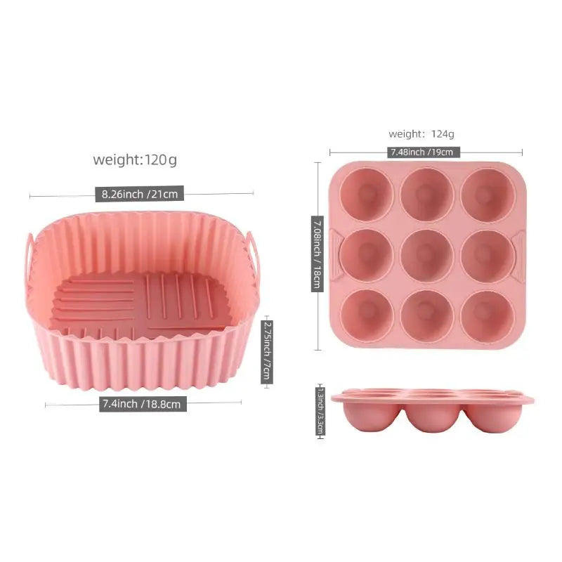 Cupcake Molds Healthy Cooking Kitchen Tools Square Silicone Air Fryer Qme
