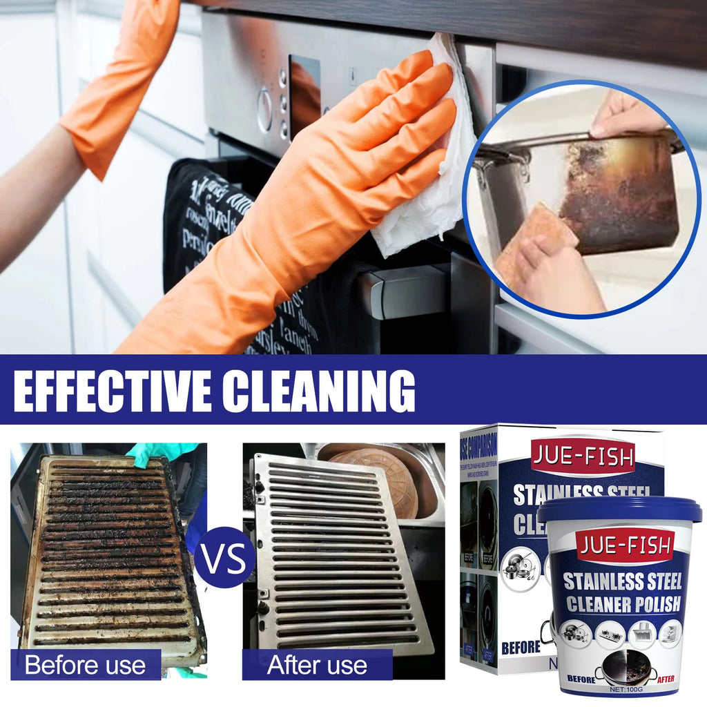 Pot Bottom Cleaner Stainless Steel Cookware Black Rust Clean Oil Descaling Polish Metal Surface Stainless Steel Cleaning Paste Qme