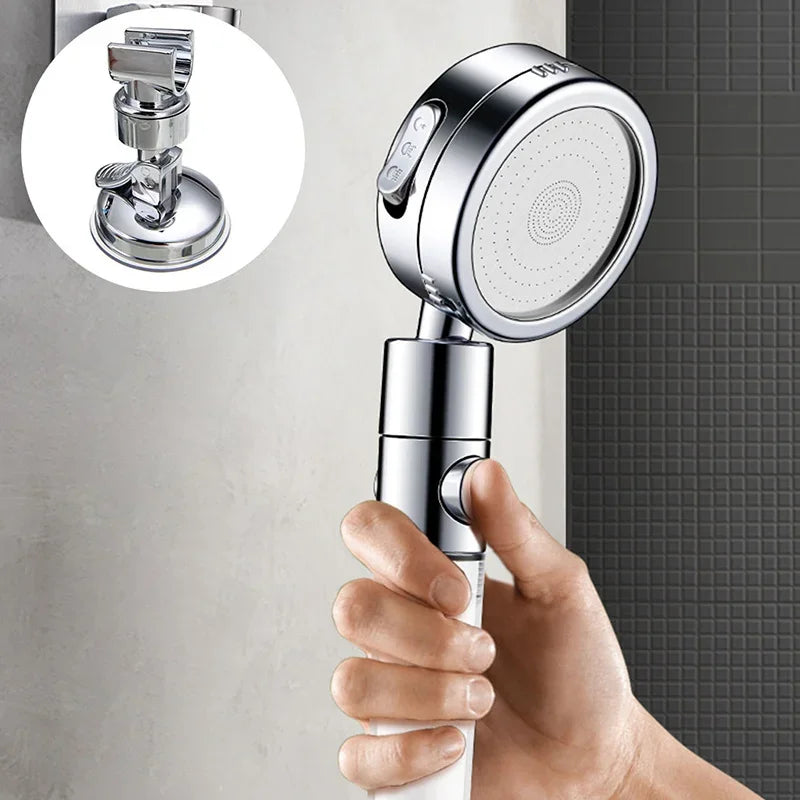 1pc 360° Adjustable Shower Head Holder with Suction Cup, Wall Mount Bracket for Bathroom, Plastic Material, Shower Organization Qme