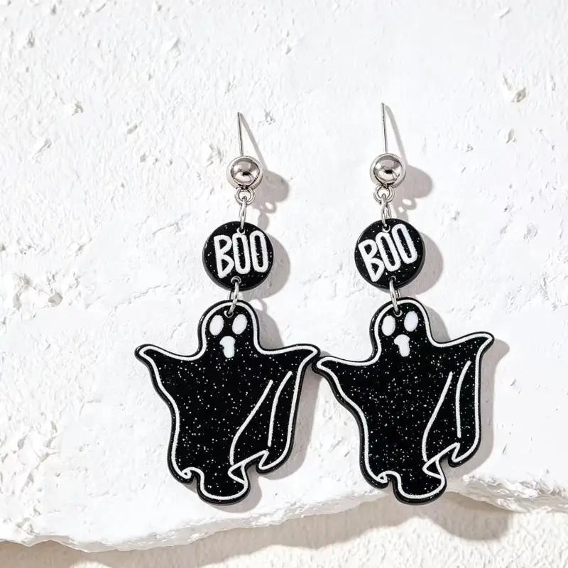 Black Bat Dangle Earrings Hypoallergenic Stainless Steel Hooks Gothic Jewelry for Halloween Cosplay Party Qme one size A3