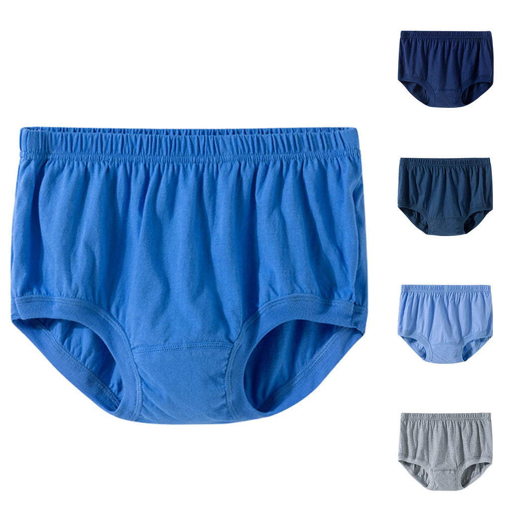 Men's Cotton Solid Color Loose Fit Elastic High Waisted Shorts Basic Casual Breathable Briefs Soft Comfy Underwear Qme