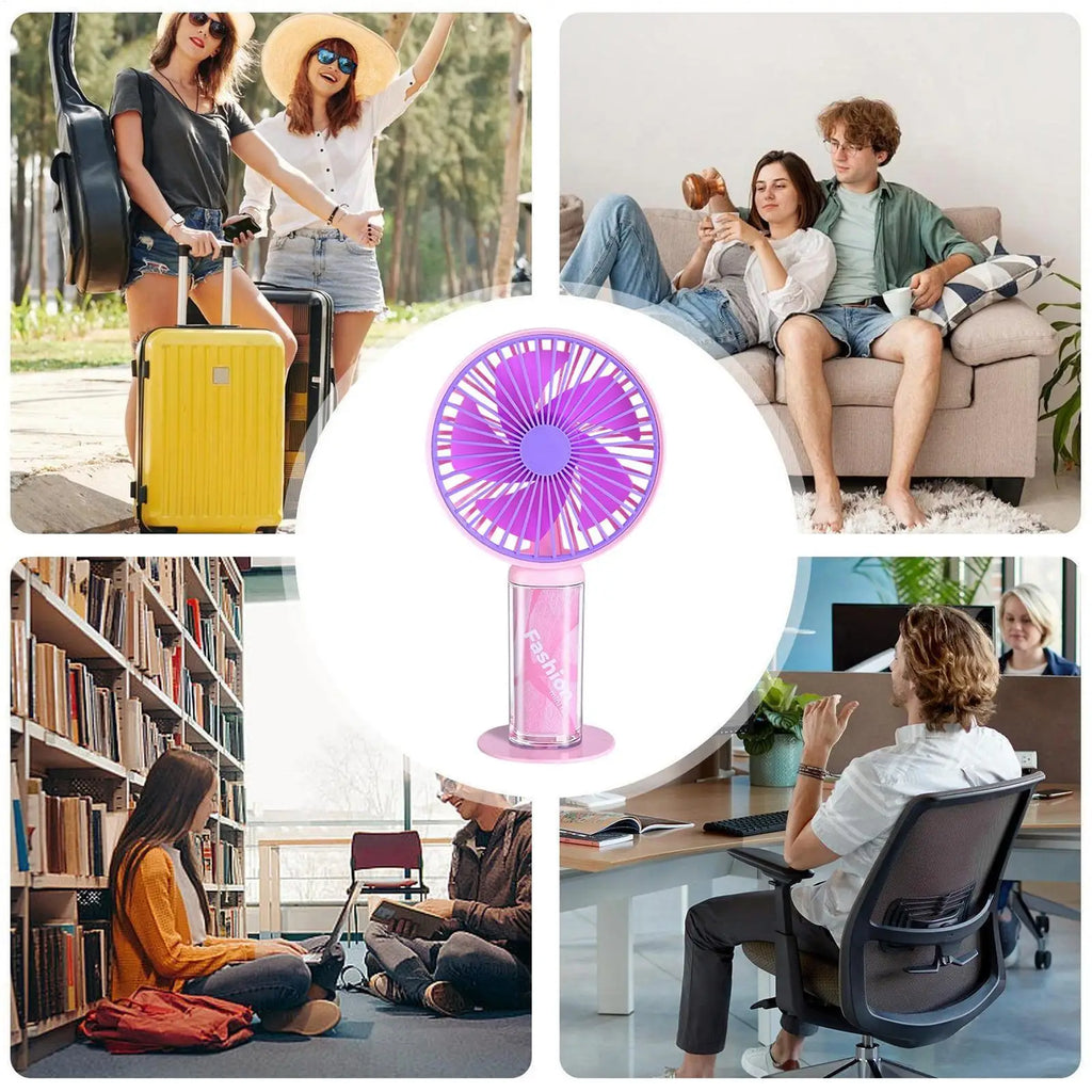 Handheld Fan 3 Speeds Air Blower Device Rechargeable Portable Fan for Travel Vacation Camping Hiking Backpacking Beach Picnic Qme