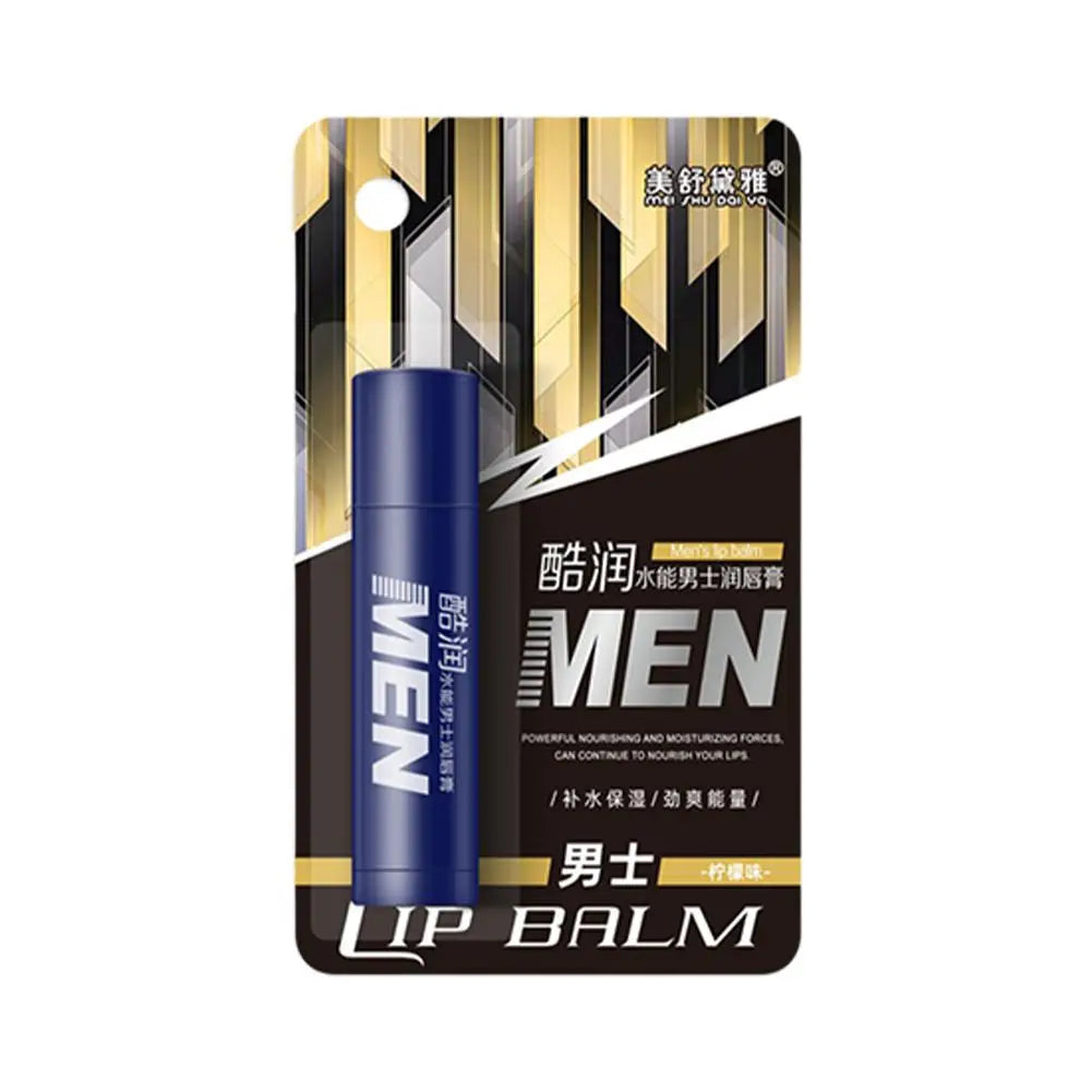 4 Flavors Hydrating Men's Lip Balm Vitamin E Mens Moisturizing Qme lemon
