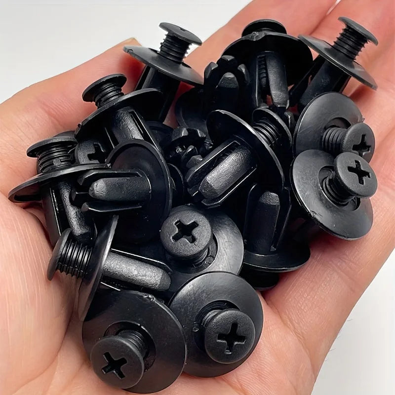 50pcs Universal Type Car Snapback, Interior Plate Trunk Plastic Expanding Screw Nail Fender Leaf Plate Snapback Qme