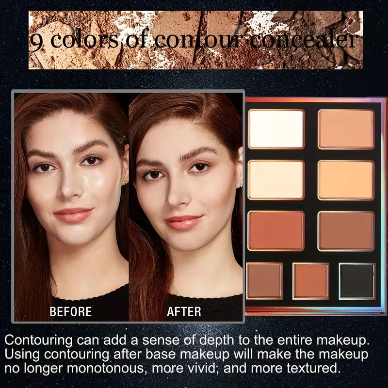 All-in-one Professional Makeup Eyeshadow Palette Highlighter Contour Qme