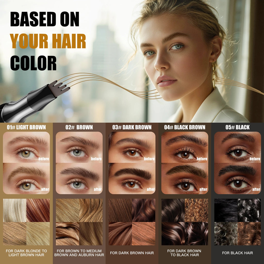 4 Points Eyebrow Pen 5 Colors Liquid Brow Pencil Dark Brown Microblading Eyebrow Pencil Waterproof Eyebrow Tattoo Pen Cosmetics Qme