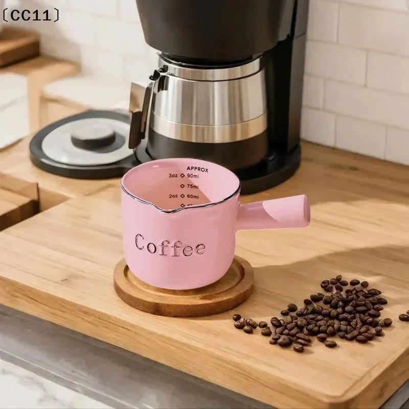 Ceramic Espresso Coffee Measuring Cup Scale Extraction Milk Pitcher Qme