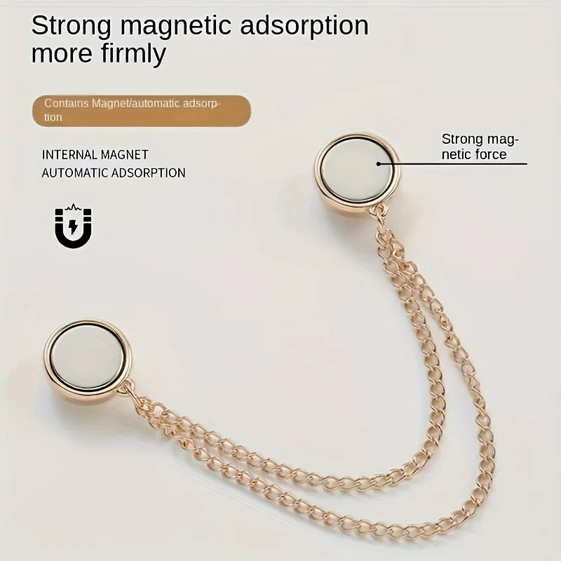 4/6Pcs Magnetic Clothing Clip - Adjustable Chain Design, Spherical Trim/Suitable for Shirts, Sleeves, Skirts and Pants Qme