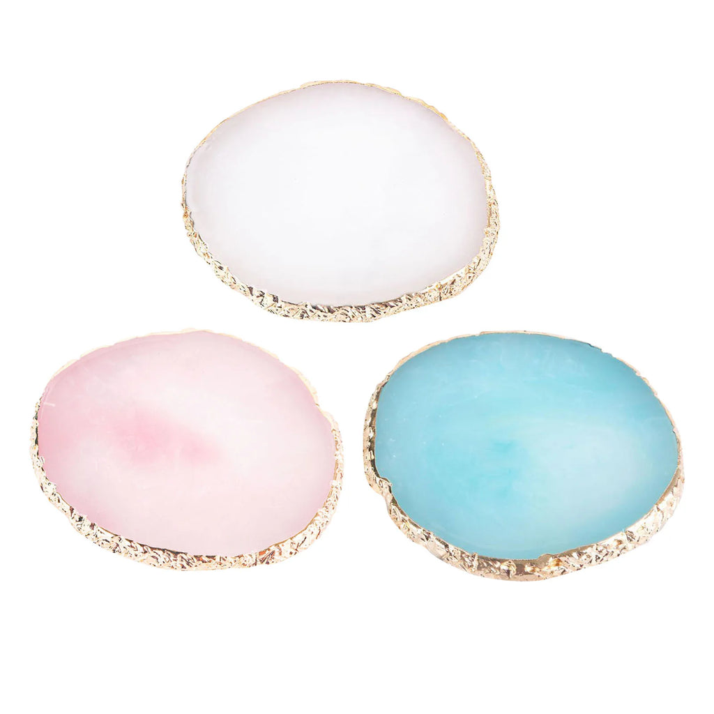 Nail Art Painting Palettes Nail Art Palette Gold Hem Trim Agate Texture Resin Nail Art Color Mixing Display Board for Nail Salon Qme
