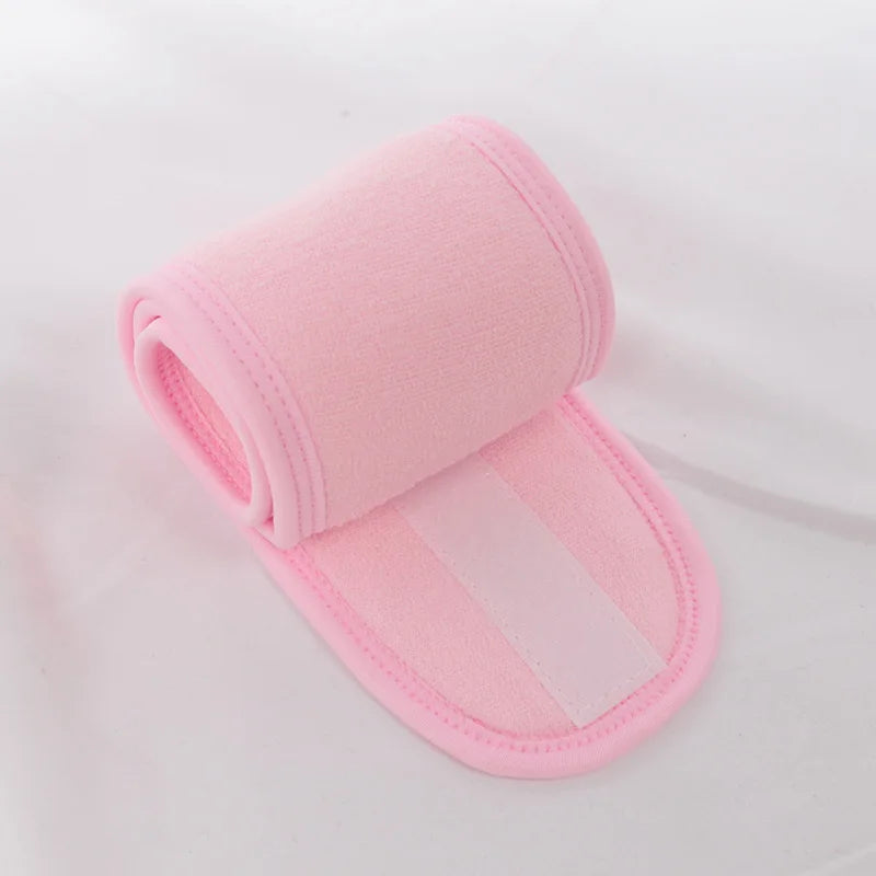 Women Soft Toweling Hair Accessories Girls Yoga Headbands for Face Washing Bath Makeup Hair Band Adjustable SPA Facial Headband Qme Pink One Size