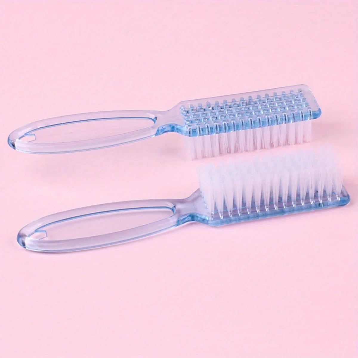 2PCS Nail Art Brush Long Handle Brush Square Head Multifunctional Nail Dust Manicure Dust Cleaning Brush Qme 2PCS Blue