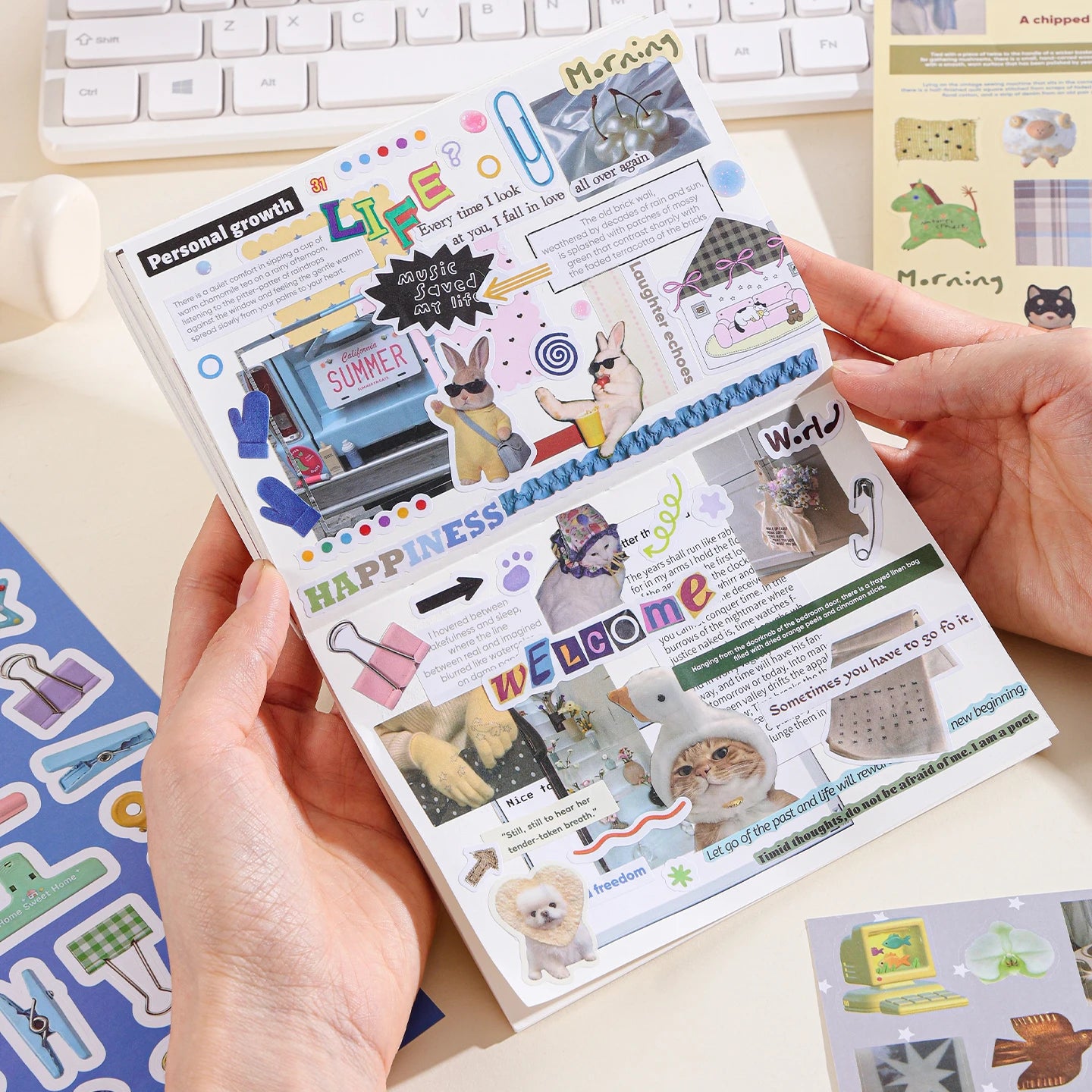 50 Sheets PET Die cut Stickers book Cute Cartoon Decorative handmade Scrapbooking Stickers Diary Japanese Stationery Supplies Qme