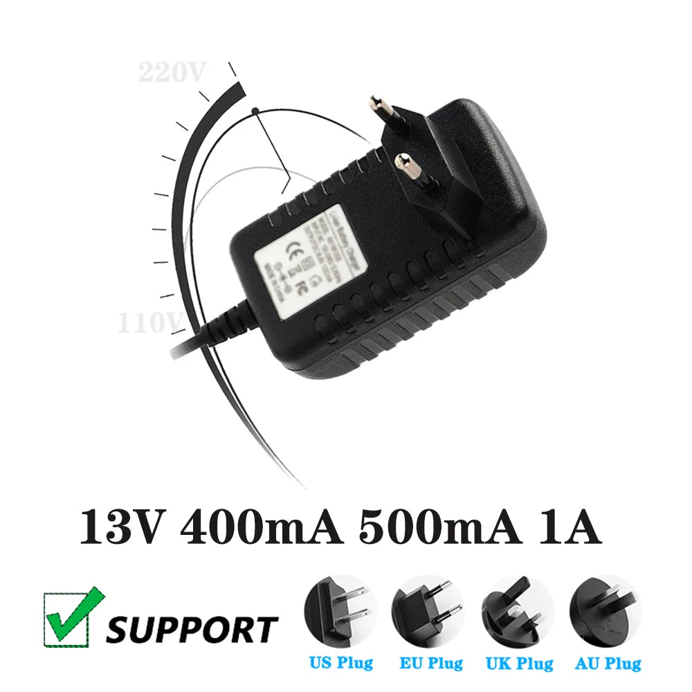 13V 0.4A 0.5A 1A Suitable for 13V 400mA 7.5W 1000mA hair remover Qme DC 5.5-2.1mm US PLUG 13V|0.5A