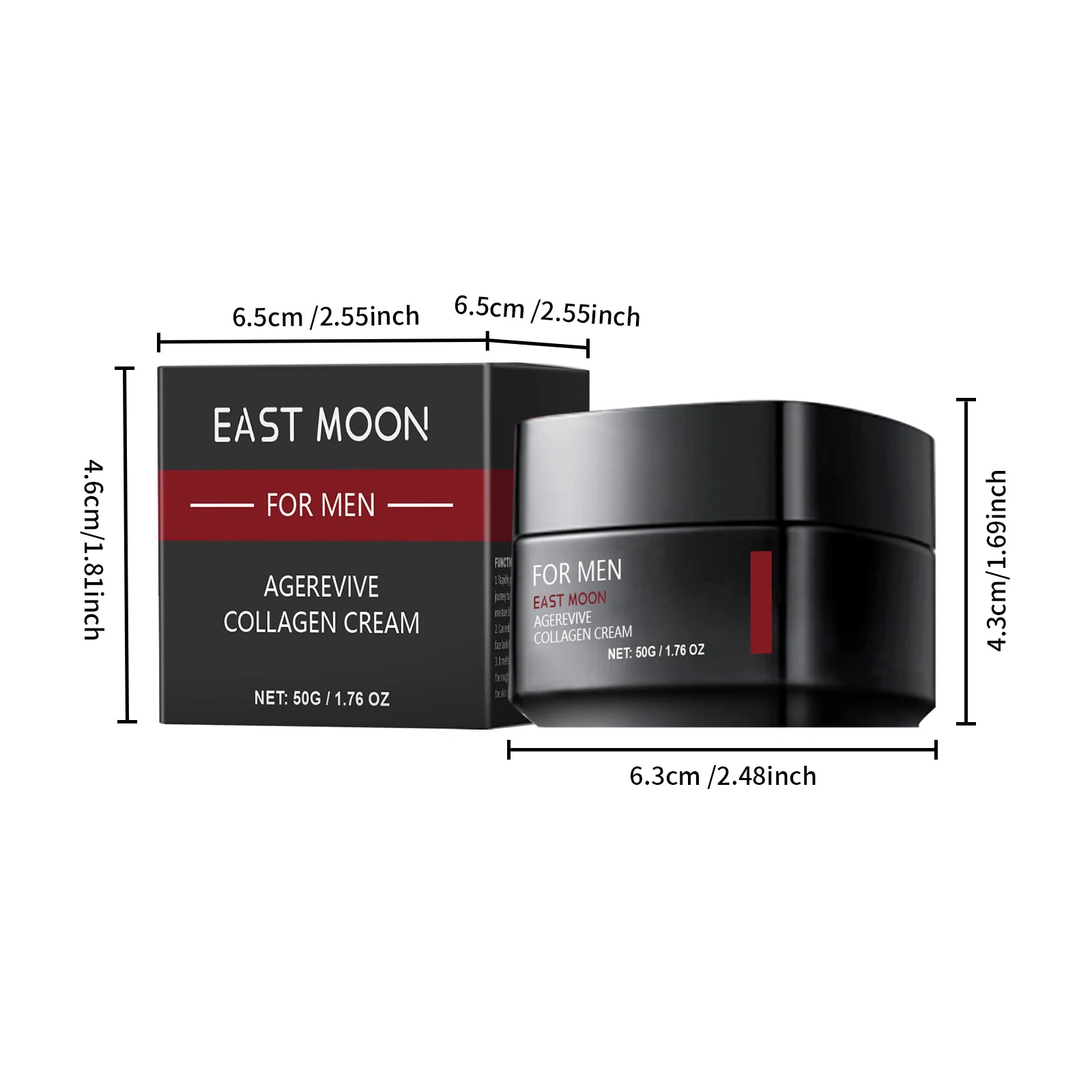 Men's Hyaluronic Acid Facial Cream Hydrating Tightening Brightening Collagen Tender Skin Non-Greasy Day/Night Care Moisturizer Qme