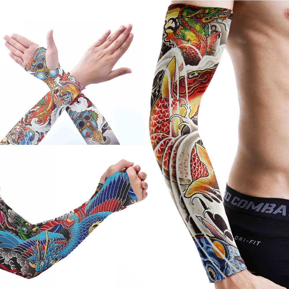 Summer Cold Sleeves Ice Wristbands UV Protection Wrists Flower Arms Qme