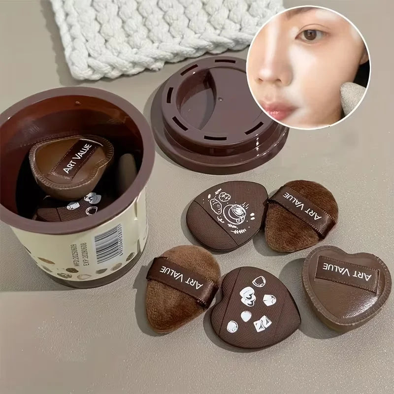 Mini Coffee Powder Puff Wet Dry Fingertip Sponge Soft Skin-friendly Qme