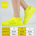 Reusable Non-slip Wear-resistant Rain Shoes Cover Portable Outdoor Adult Children Boots Rain Rubber Waterproof Footwear Covers Qme YELLOW S