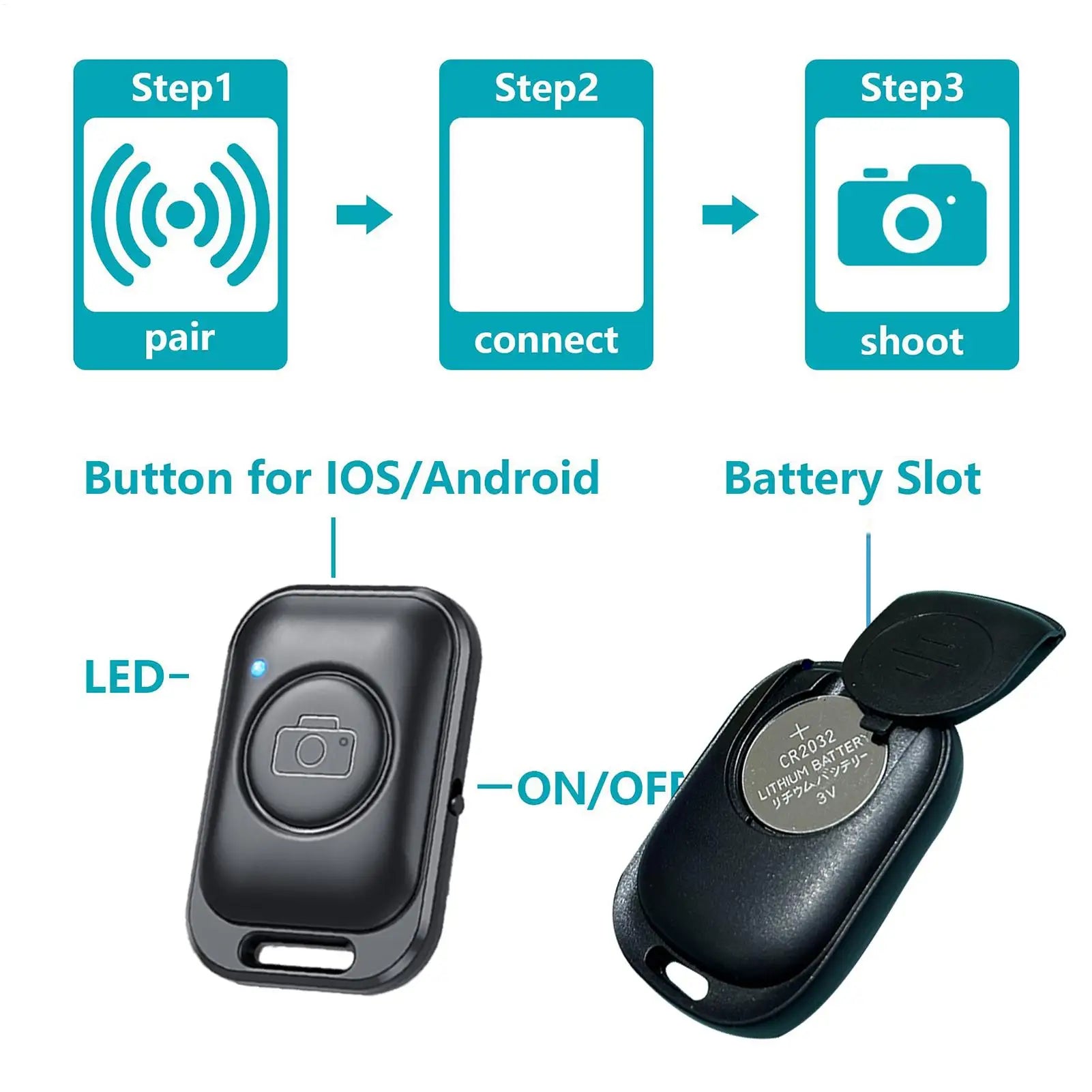 Remote Phone Camera Selfie Button Clicker Wireless Shutter Smartphones Qme