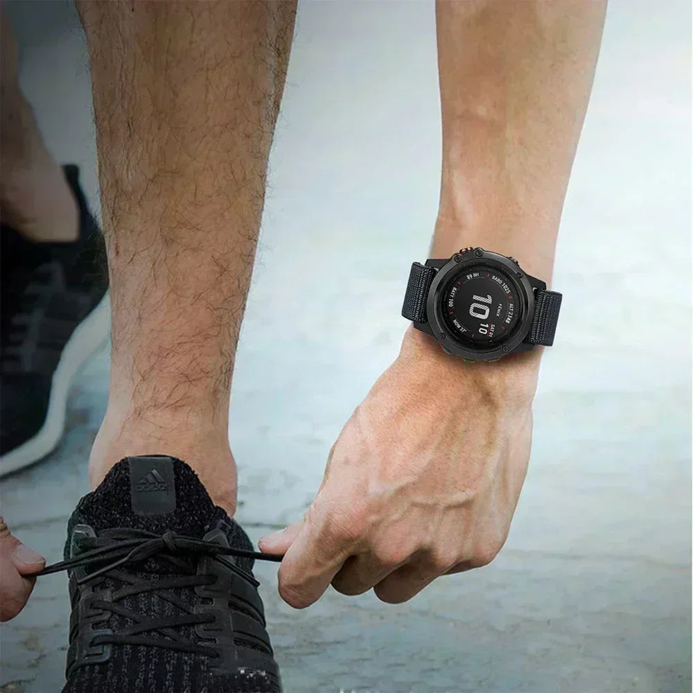 26 20 22mm Nylon Watch Band For Garmin Fenix 7X 6X Pro 7 7S 6 6S 5X 5 5S Plus/Venu 2 Plus Hook and Loop Quick Dry Strap Qme