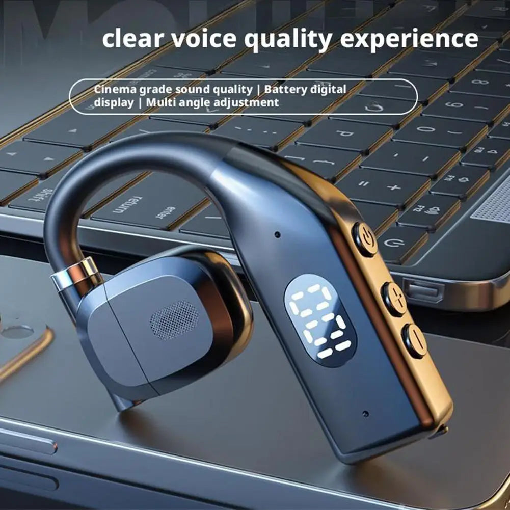 V5 4 Wireless Headphones Business Bluetooth Headset LED Digital Qme