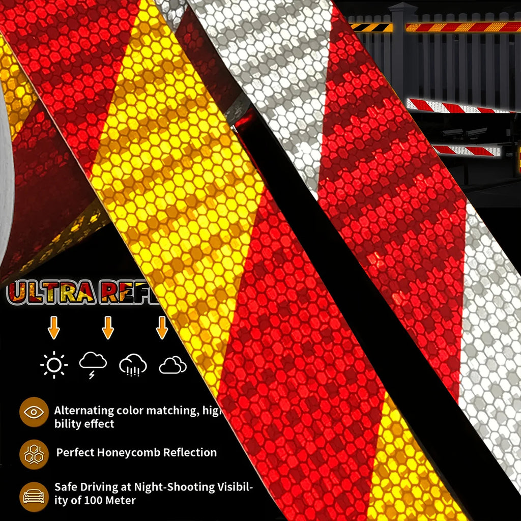 Shining Reflective Safety Warning Tape Self Adhesive Twill Printing Reflective Tape for PVC Reflective Tape Car Accessories Qme