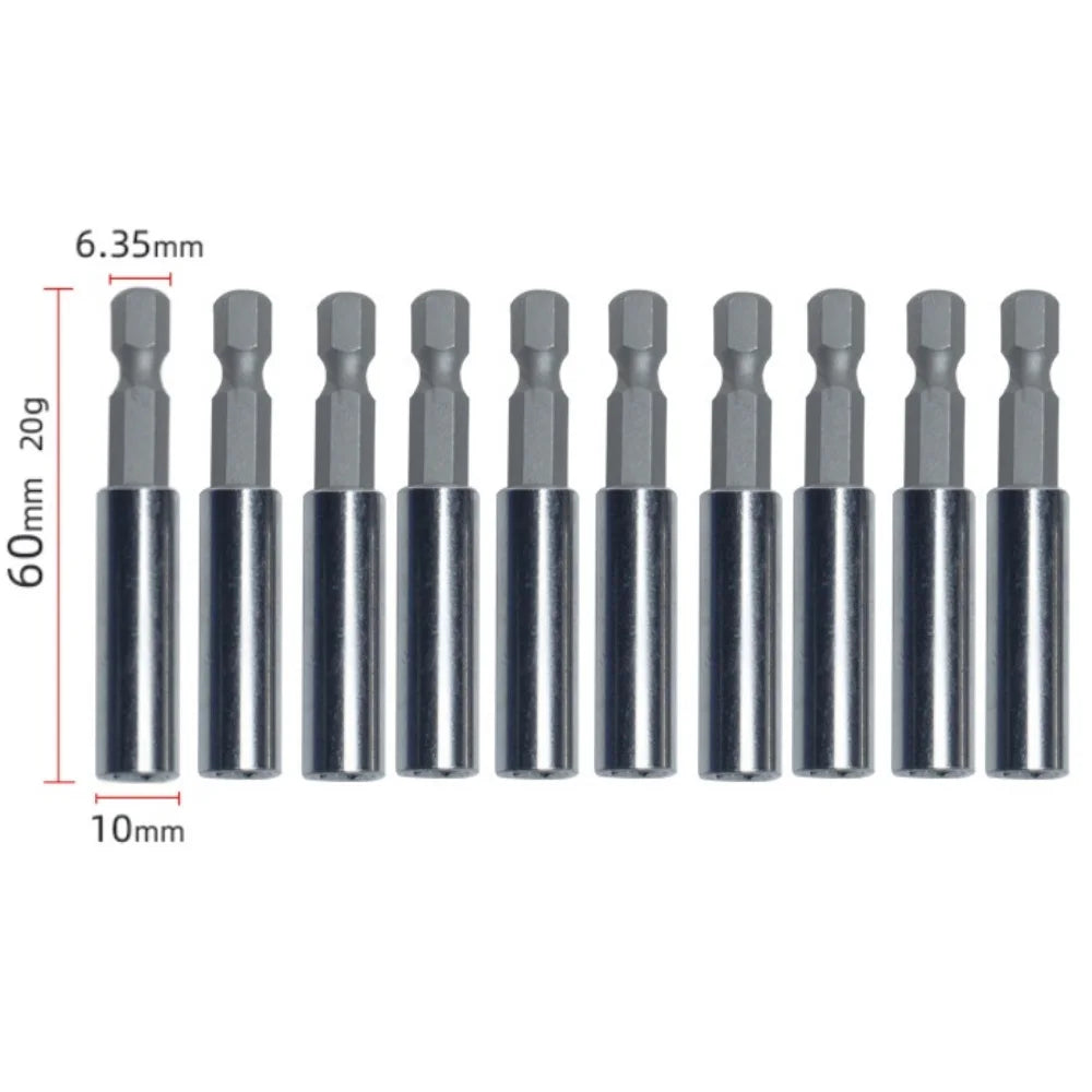 20-1PCS Hex Shank Drill Bit 60MM-150MM Magnetic Screwdriver Extended Link Screwdriver Head Holder Kit Rotary Tool Accessories Qme 60MM 10pcs