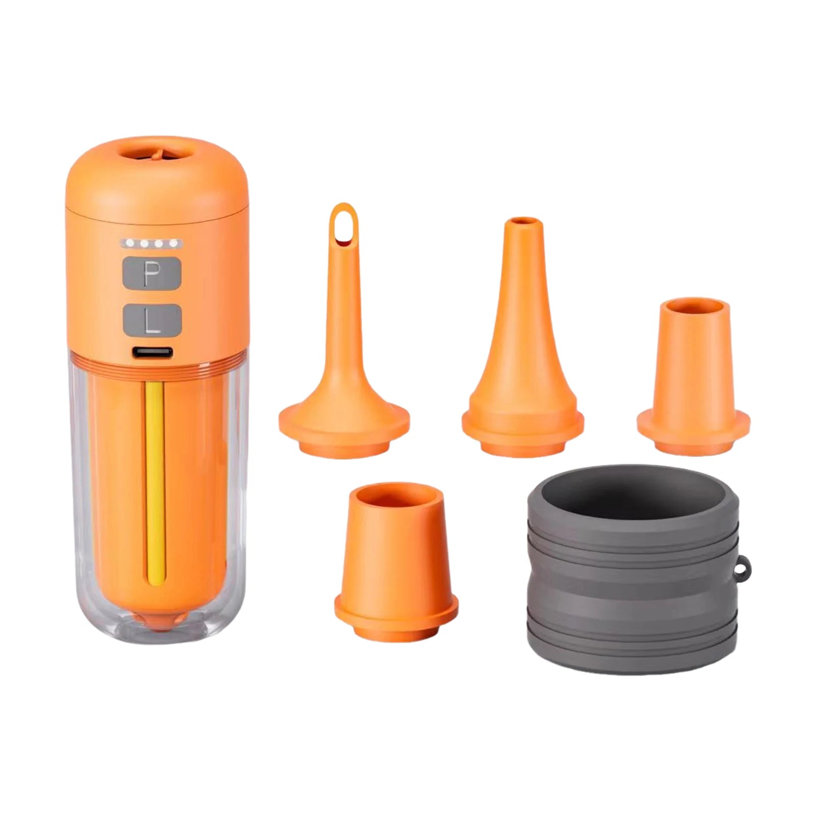 430L/min Ultra Fast Air Mattress Pump Type-C Powerful Mini Air Mattress Pump for Air Mattress Pool Floats Vacuum Storage Bags Qme orange
