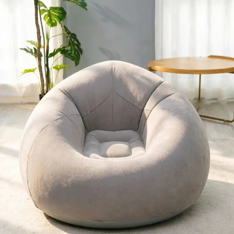 Portable Inflatable Round Air Sofa Soft Lazy Lounge Chair Indoor Outdoor Camping Relax Seat Qme