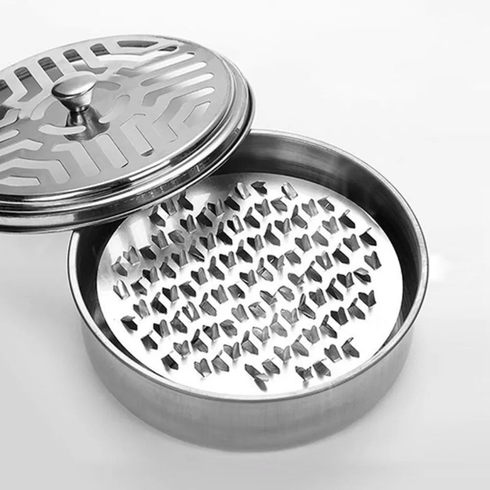 Stainless Steel Mosquito Repellent Incense Box fireproof incense burner rack Portable With Cover Ash Tray Household Decoration Qme