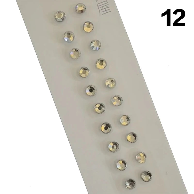 Fashion Bowknot Colorful Rhinestone Pearls Ear Point Stickers Qme 12