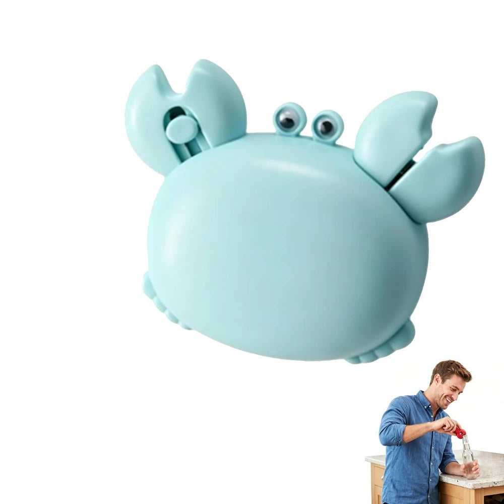 1 Crab-shaped Strong Magnetic Bottle Opener Refrigerator Sticker Qme Blue