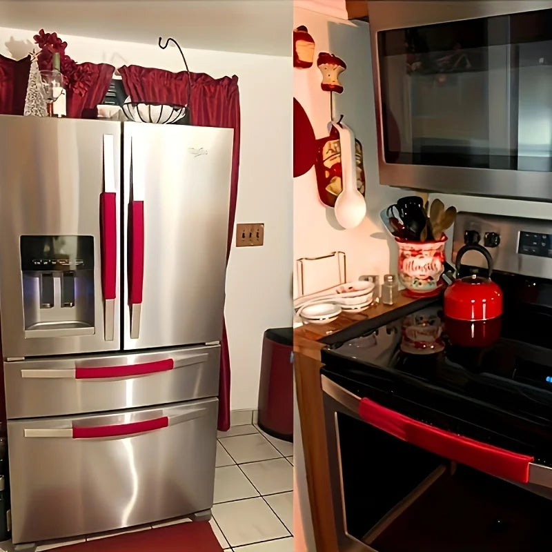 The Refrigerator Door Handle Gloves Are Designed to Protect Your Kitchen Appliances from Stains, Drips, And Food Marks Qme Red