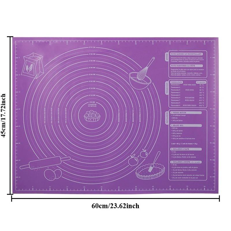 Silicone Pastry Mat Non Slip Large Stick Baking Fondant Pie Pizza Qme