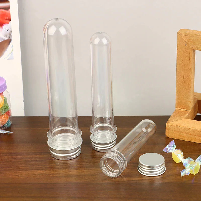 30 40 PET Test Tube Bottle Transparent Cylindrical Plastic Refillable Qme